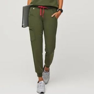FIGS Zamora Petite Limited Edition Dark Olive Jogger Scrub Pants Size Small H35